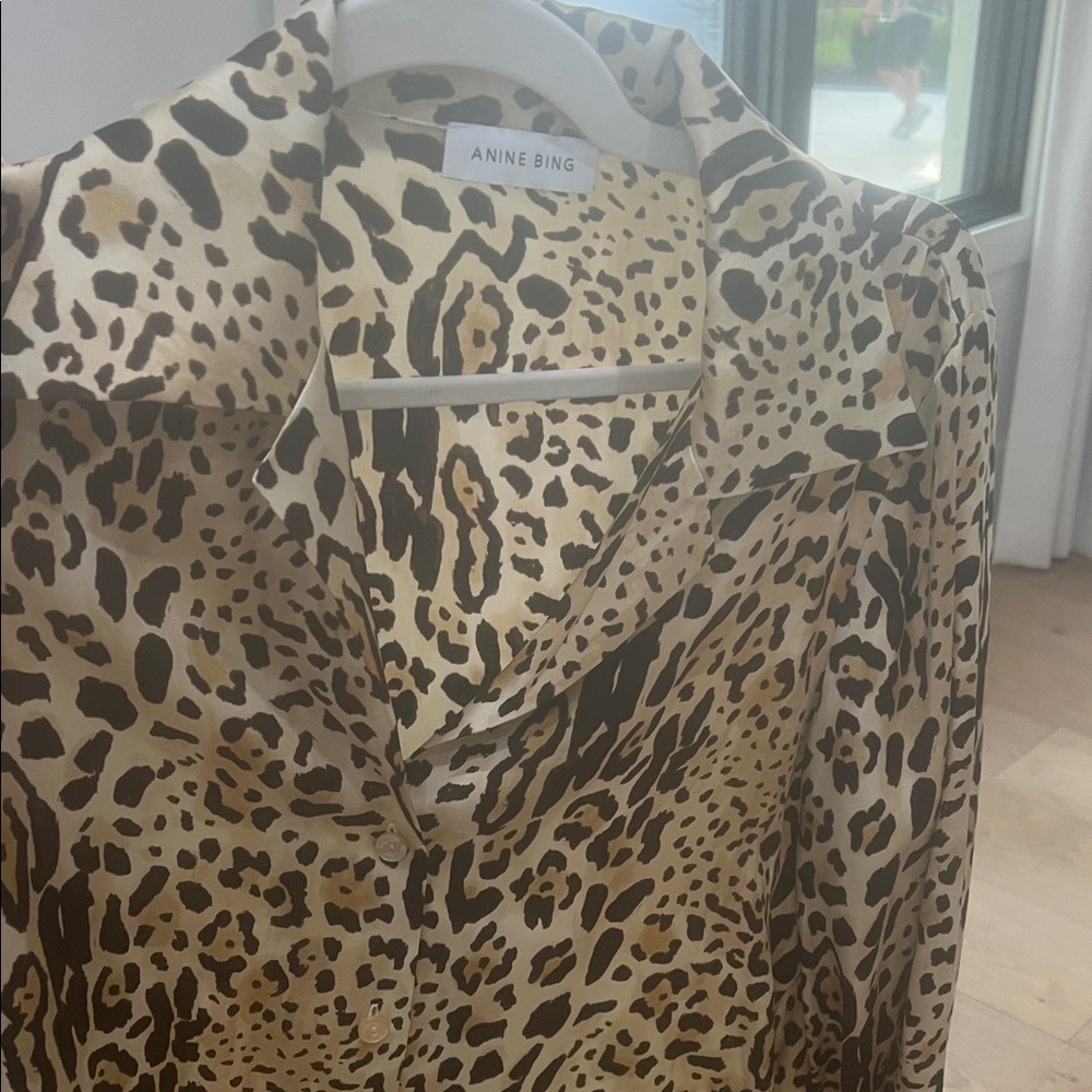 Anine Bing Animal Print Shirt